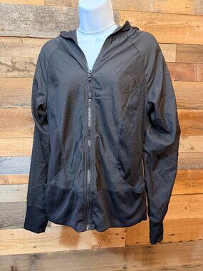 RBX Black Stretch Active Jacket Women's M Hooded Full Zip Lightweight Athleisure